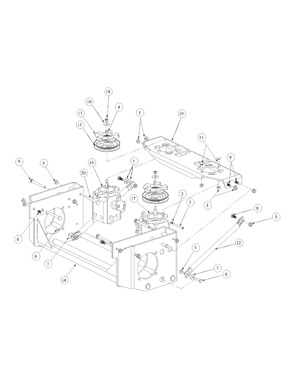 Hydro Pump Assembly Diagram and Parts List for M72-GN33 53BB5FJZ750-33HP-OHV Cub Cadet Lawn Tractor